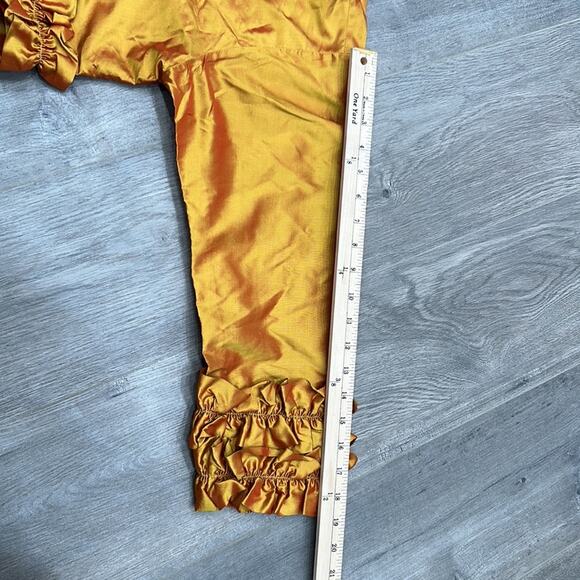 Richard K Tsao Womens Size ? Hand Woven Thai Silk Gold Belaro Ruffle Jacket - Picture 13 of 14